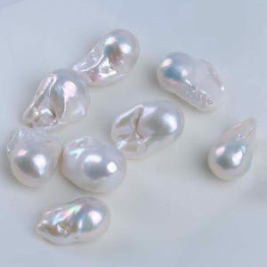 Large Baroque Freshwater Pearl Earrings: White Irregular DIY Pair (13-15mm)