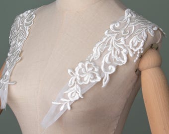 Lace Appliqué Bridal Straps: Sequin & Tulle Wedding Gown Accessories