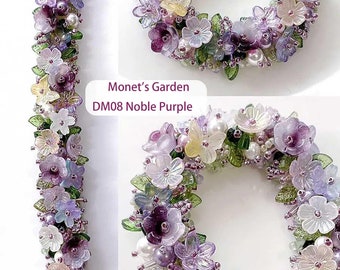 Handmade Monet&#39;s Garden Beaded Flower Bracelet