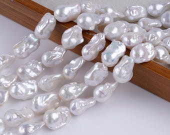 Perle barocche d'acqua dolce naturali AAA - Fili di perle irregolari per la creazione di gioielli