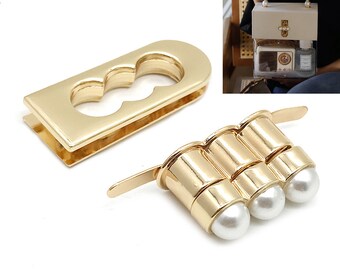 Zinc alloy pearl lock fashion twist turn lock for purse bag wallet clutch making locks hardware