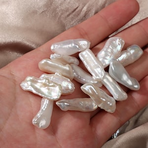 Biwa White Stick Freshwater Pearl with Very High Luster, Toothpick Pearl  Freshwater pearls Biwa pearl loose pearl beads Promotion Wedding