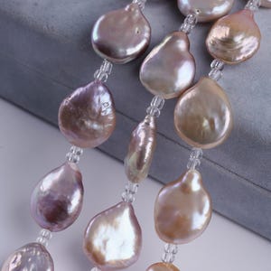 Lavender Baroque Pearl Strand: 13-14mm Teardrop Jewelry Supply