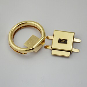 Zinc alloy press lock for purse bag wallet clutch making locks hardware gold purse lock image 2