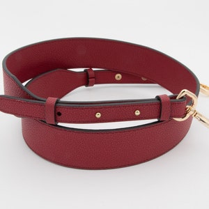 wine red reversible Litchi cowhide adjustable strap pink crossbody bag strap shoulder bag strap