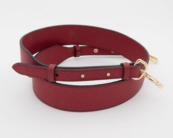 wine red reversible Litchi cowhide adjustable strap pink crossbody bag strap shoulder bag strap