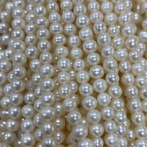 Natural Freshwater Pearl Strand: White Round 5-6-7mm, High Luster DIY Jewelry