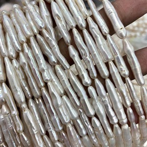 toothpick Pillar pearl Freshwater pearls Full Strand Biwa pearl loose pearl beads Promotion  wholesale pearls biwa pearl  loose bead