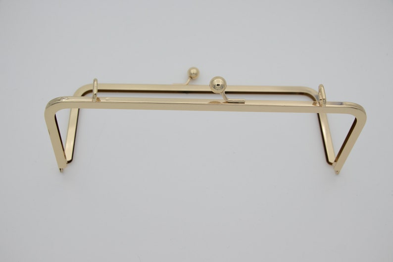 10 pcs 10 inch 4 inch gold ball kiss lock purse frame with loop chian hook image 4