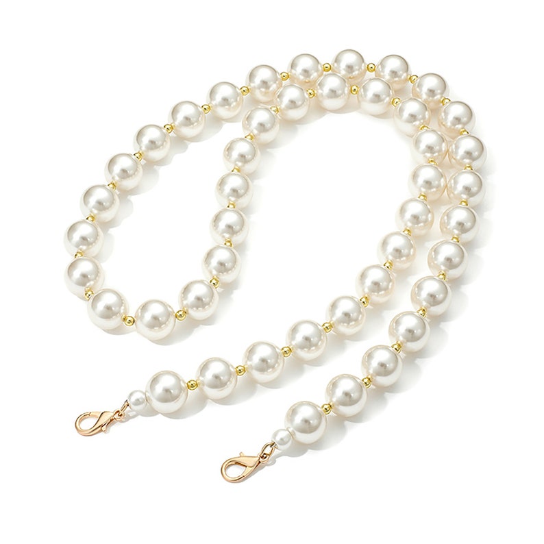 High-end pearl chain, handbag accessory, crossbody shoulder strap, hand-carry strap, shoulder bag strap image 1