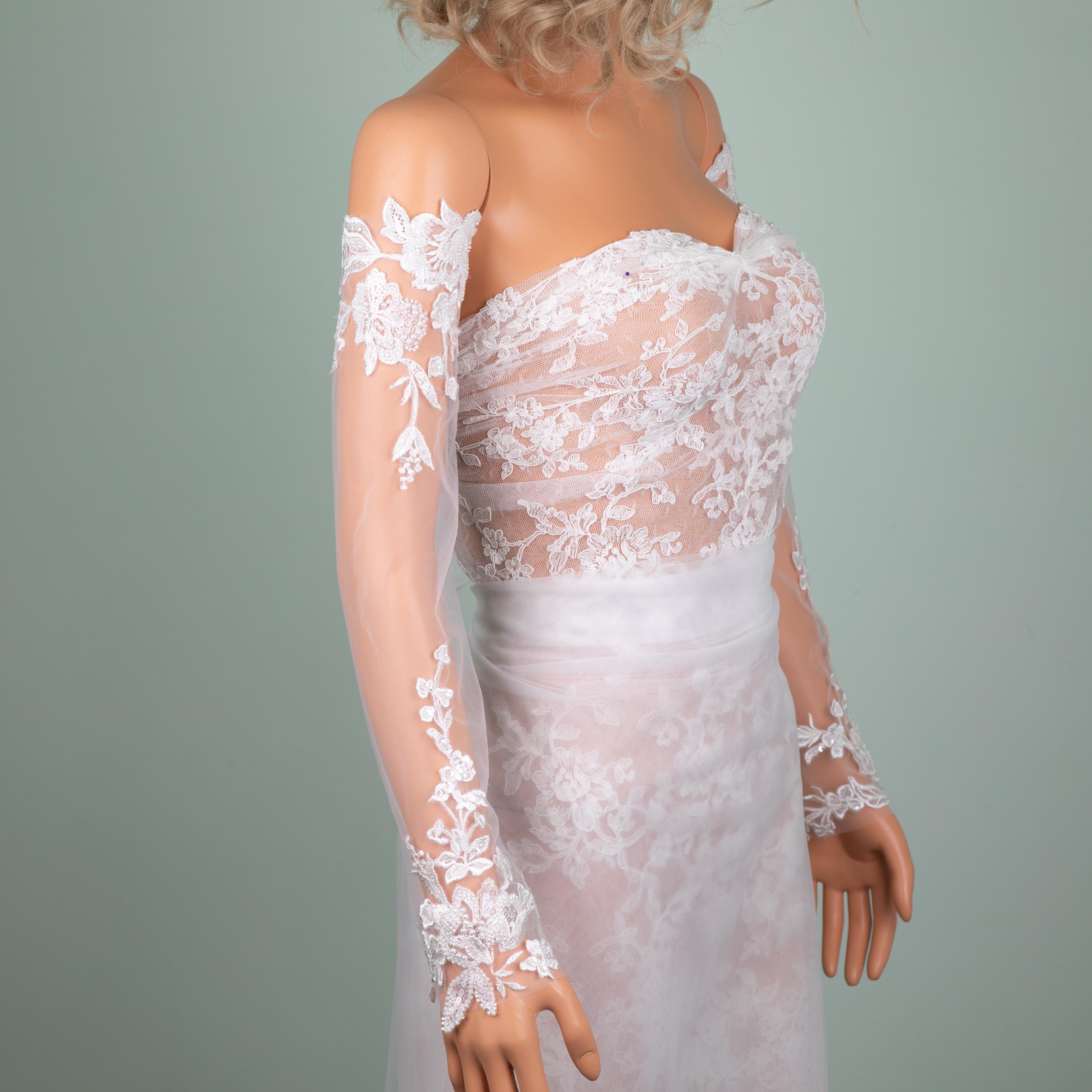 Tight Lace Bicep Bridal Sleeves Detachable Fingerless Gloves - Etsy