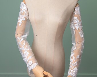 Custom Lace Bridal Sleeves: Wedding Dress Trim & Neck Border
