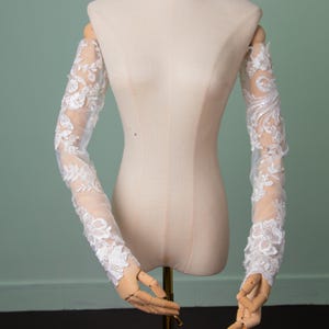 Bridal Sleeves, Tulle and Lace Bridal Sleeves, Fingerless bridal long sleeves, Removable bridal sleeves, Sleeves Removable for Wedding Dress