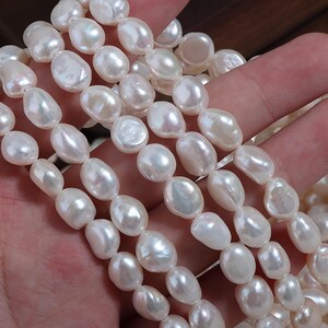 8mm Baroque Freshwater Pearl Strand: Lustrous Rice Pearls for Jewelry Making