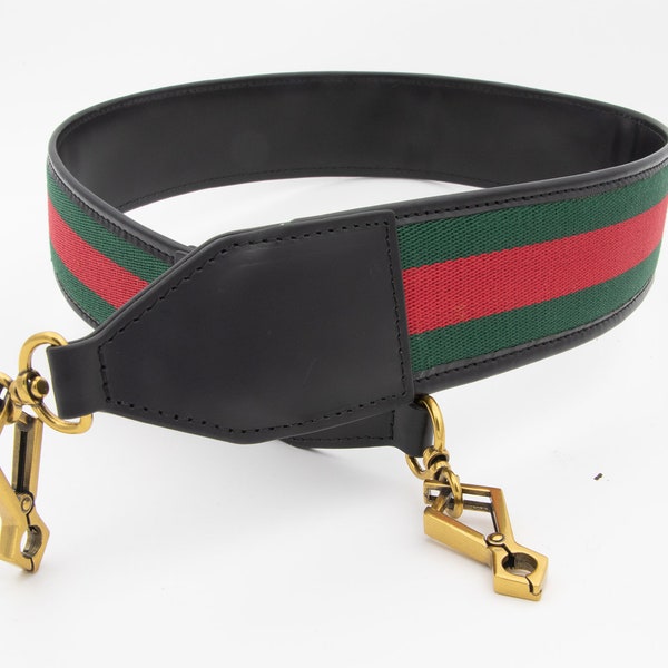 Green and red ribbon weave Wide Shoulder Strap shoulder strap crossbody cowhide strap Cowhide edging strap