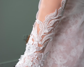 Lace Bridal Sleeves: Ivory Wedding Dress Arm Trim