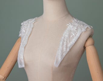 Lace Appliqué Bridal Straps: Sequin & Tulle Wedding Gown Accessories