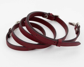 WINE RED Crisscross Rindsleder Umhängetasche Schultergurt