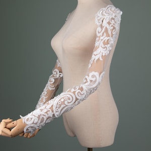 Full Sleeve Court-style Wedding Dress Sleeves Lace Wedding Dress Sleeves Lace Bridal Sleeves  on-shoulder gloves,Tulle bridal gloves