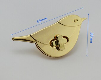 5 pezzi uccello torsione giro blocco per borsa borsa portafoglio frizione rendendo serrature hardware oro borsa serratura