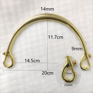 High-quality Zinc Alloy Hanging Plated Handle New Style Bag Alloy Handle Spring Buckle Handle