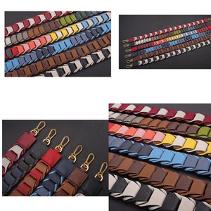 22 colors 98CMX4.5CM weave bag strap colorful bag strap  COW LEATHER crossbody bag strap shoulde leather bag strap