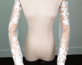 customize Lace Wedding Sleeves: Ivory Fingerless Gloves, Personalized Bridal