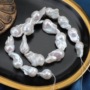 Large Baroque Pearls Fireball Pearl Genuine Natural White Freshwater Pearls,DIY Pearl Necklace/Bracelet/Earrings Gift,Jewelry Making