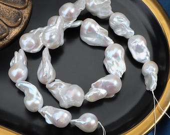 Grandi perle barocche bianche d'acqua dolce: materiali per la creazione di gioielli fai da te