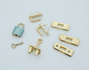gold Luggage lock set bag accessories hardware purse Notions