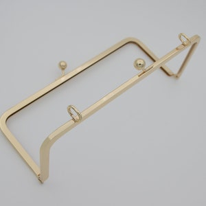 10 pcs 10 inch 4 inch gold ball kiss lock purse frame with loop chian hook image 1