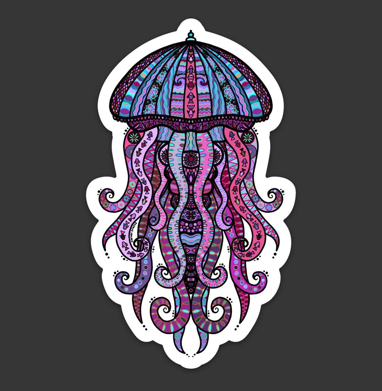 Jellyfish Sticker Etsy