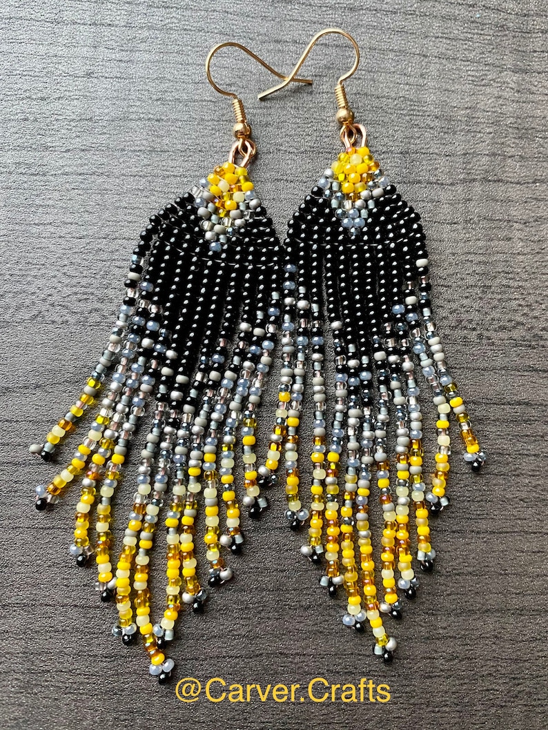 Bumblebee Seed Bead Earrings