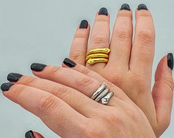 Adjustable Snake Ring | 925 Silver, Gold, Rose Gold Plated