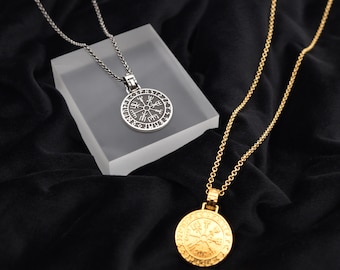 Vegvisir Viking Compass Pendant | Sterling Silver Norse Amulet