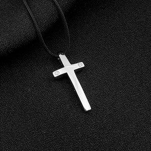Men Cross Silver, Silver Cross, Men Cross, Sterling Silver Cross, Cross for Men, Mens Fashion, Men Cross Necklace, Solid Cross Men, Cross