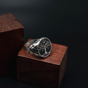 Yggdrasil Viking Ring – Oxidized Silver 925 Norse Jewelry for Men