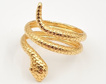 Silver 925 Adjustable Snake Ring | Gold or Rose Gold Plated