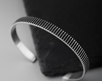 Oxidized Sterling Silver Bracelet for Men | Adjustable Handmade Wristwear