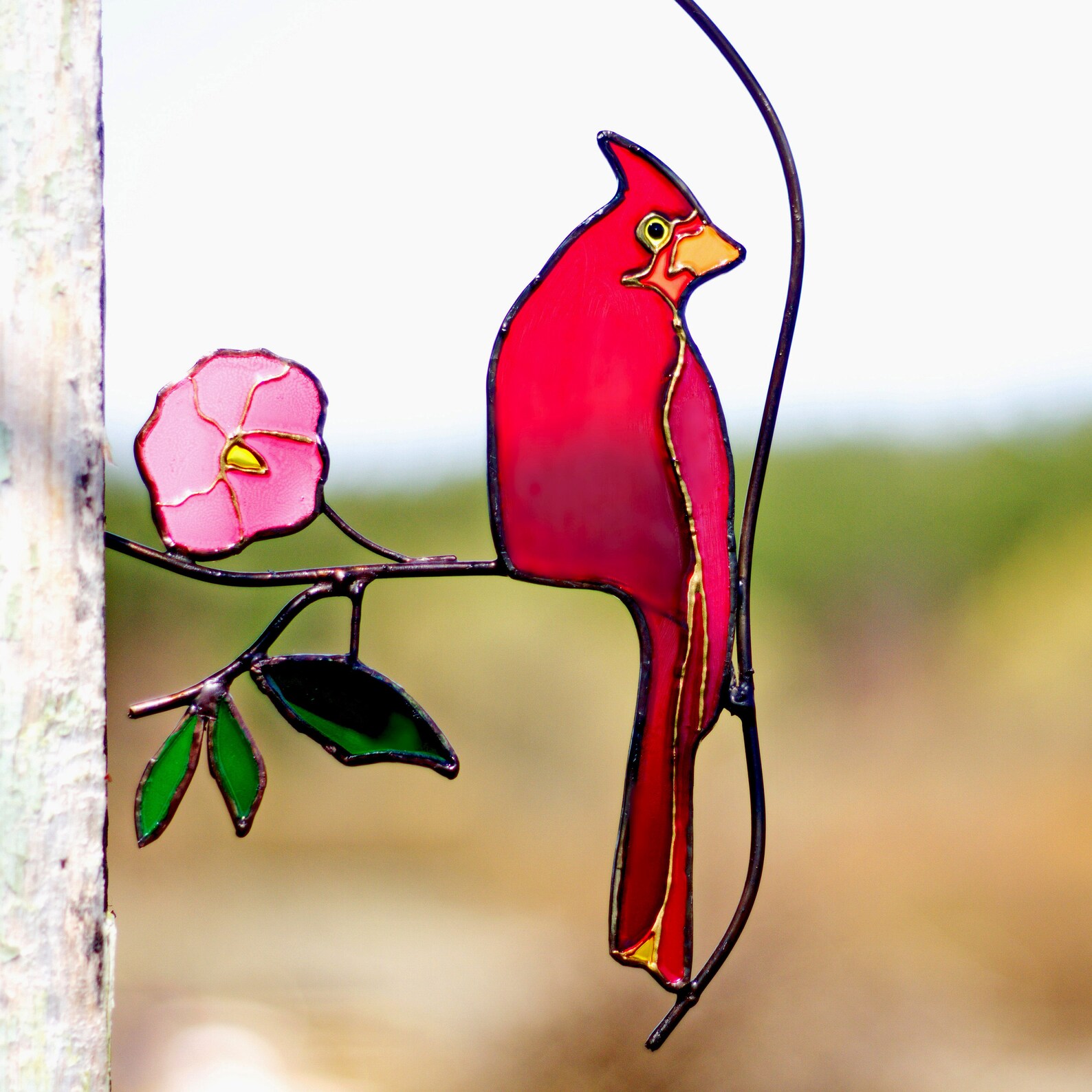 Cardinal Stained Glass Window Hangings Cardinal Suncatcher Etsy
