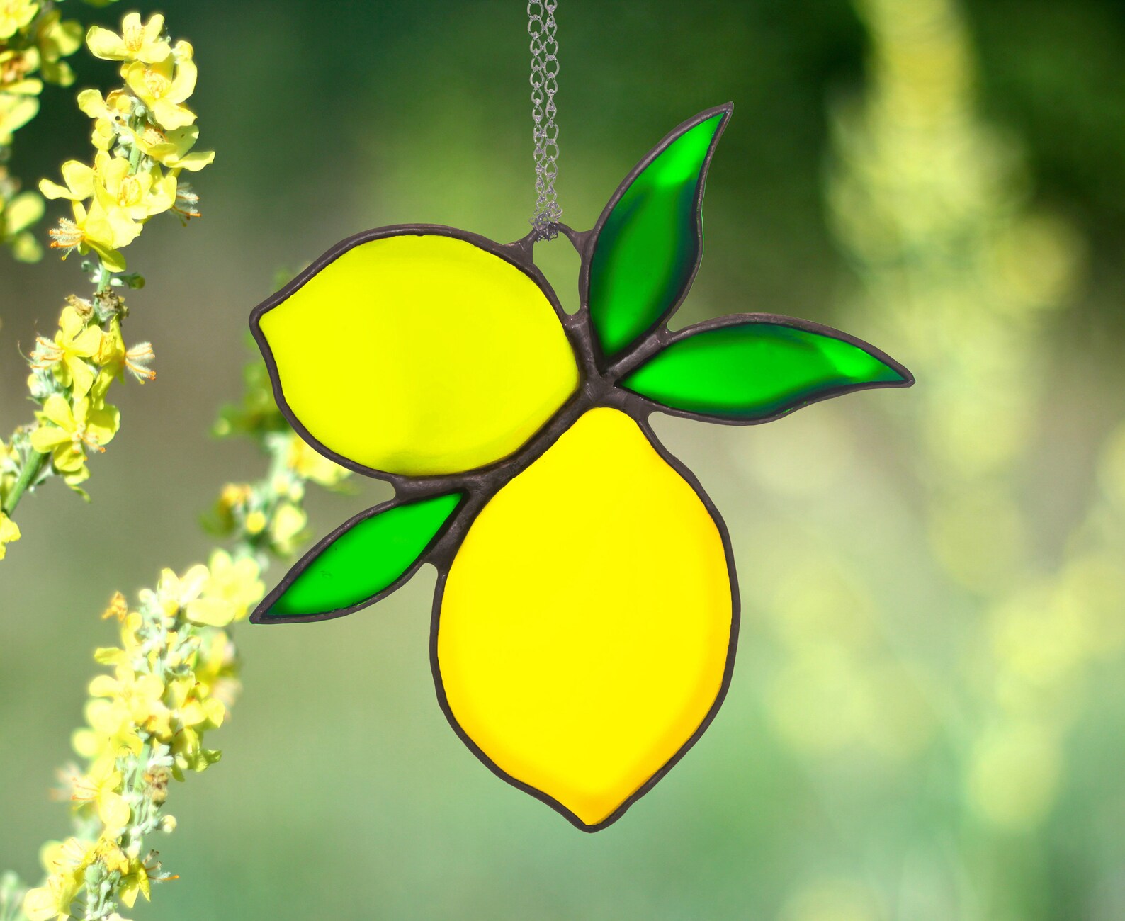Lemon stained glass Suncatcher window hangings Stained glass Etsy