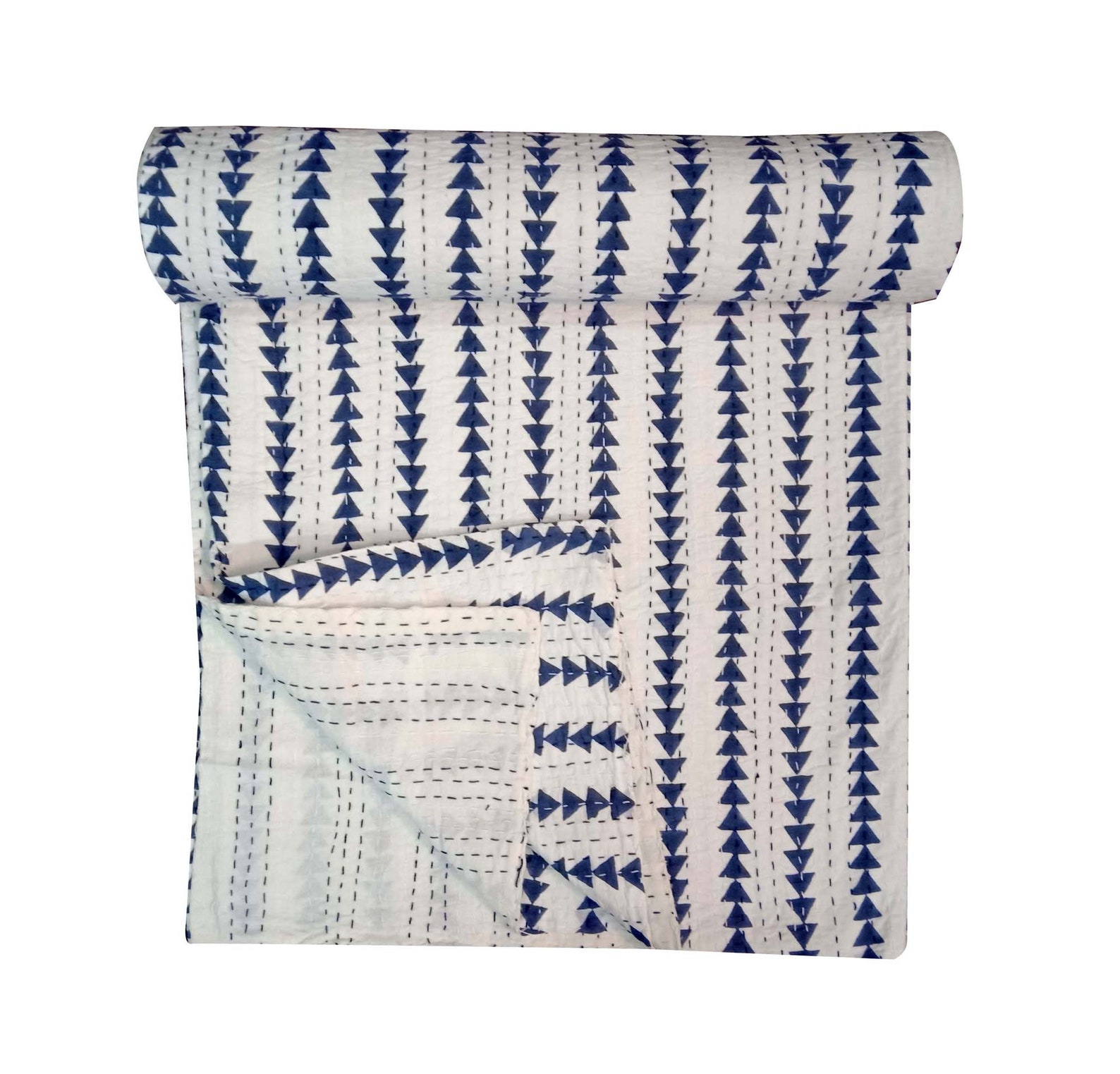 Indian Kantha quilts 100 Cotton bedspread throw hand block Etsy