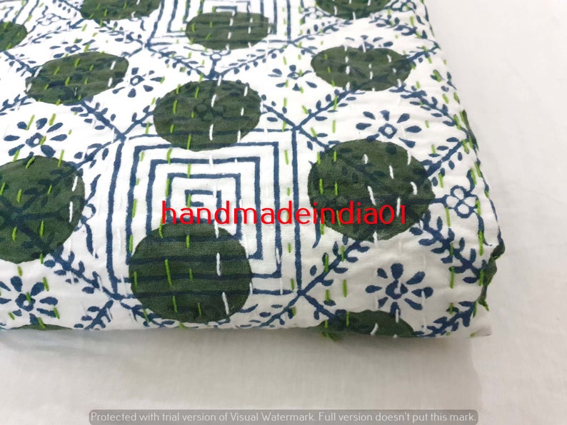 Baby Twin Quilts Queen Indian Kantha Throw Hand block Bedspread cotton quilt bohemian quilt bedding quilt throw coverlet King Twin