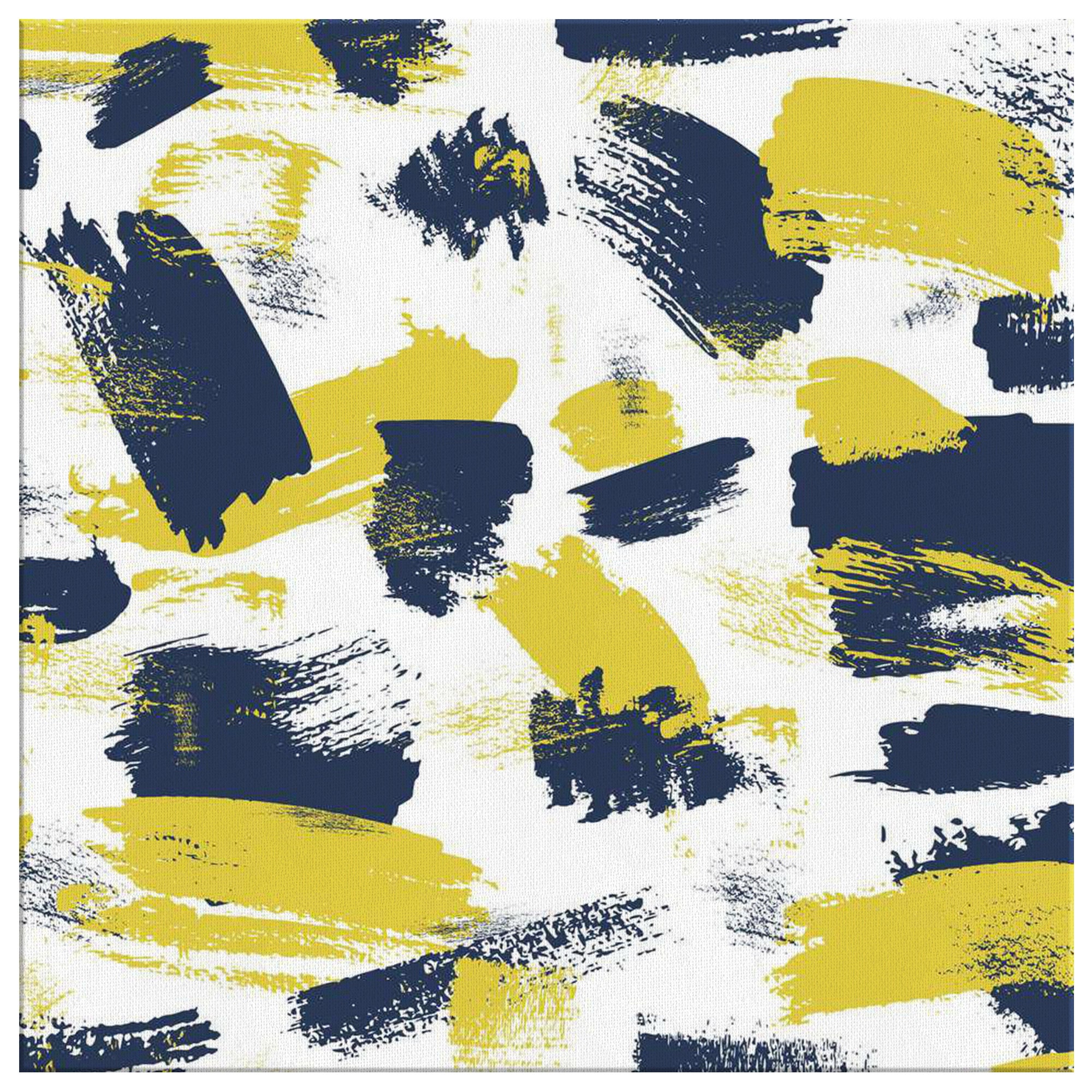 24x24 pulgadas azul marino azul mostaza amarillo pintura | Etsy