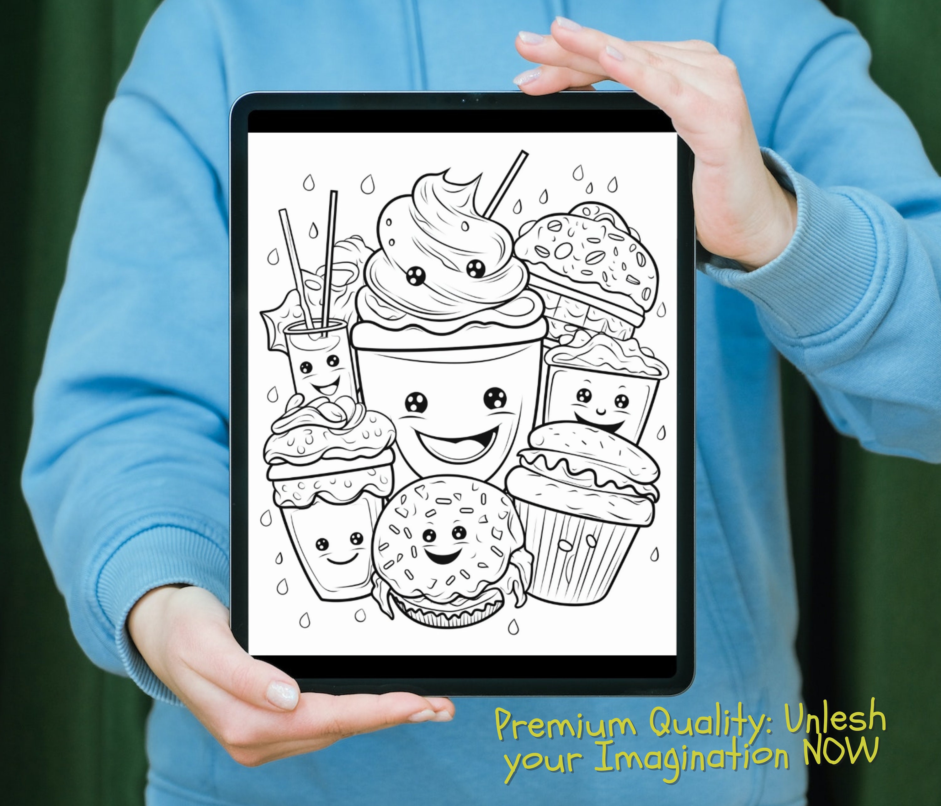 51 Food Doodle Cute Coloring Pages for Kids, Printable Coloring Pages ...