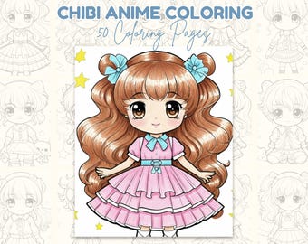 50 Anime Chibi Girls Coloring Pages: Kawaii Manga Art (Printable PDF)