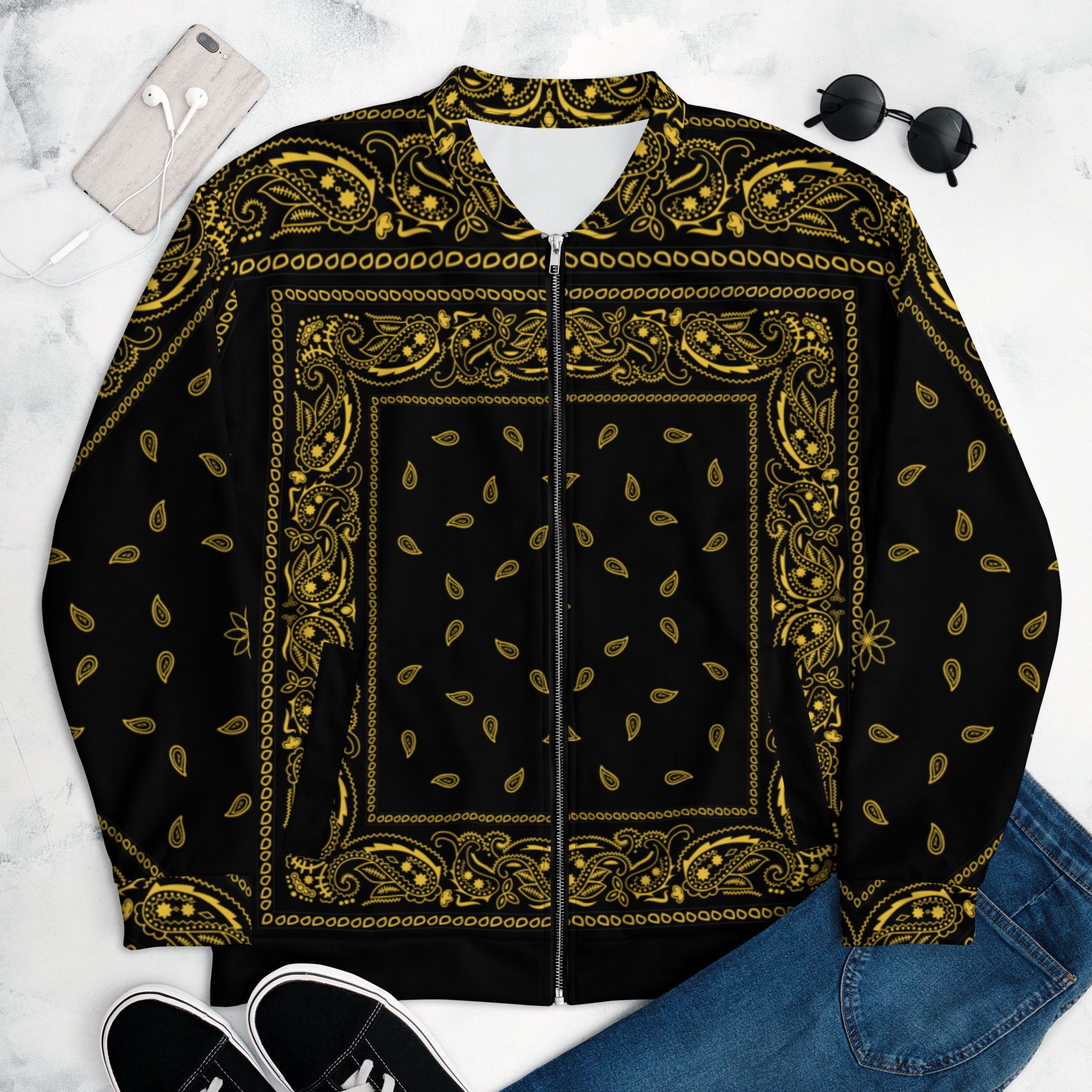 Snoop Dogg / Bandana Jacket / Black and Gold Jacket / Old Etsy