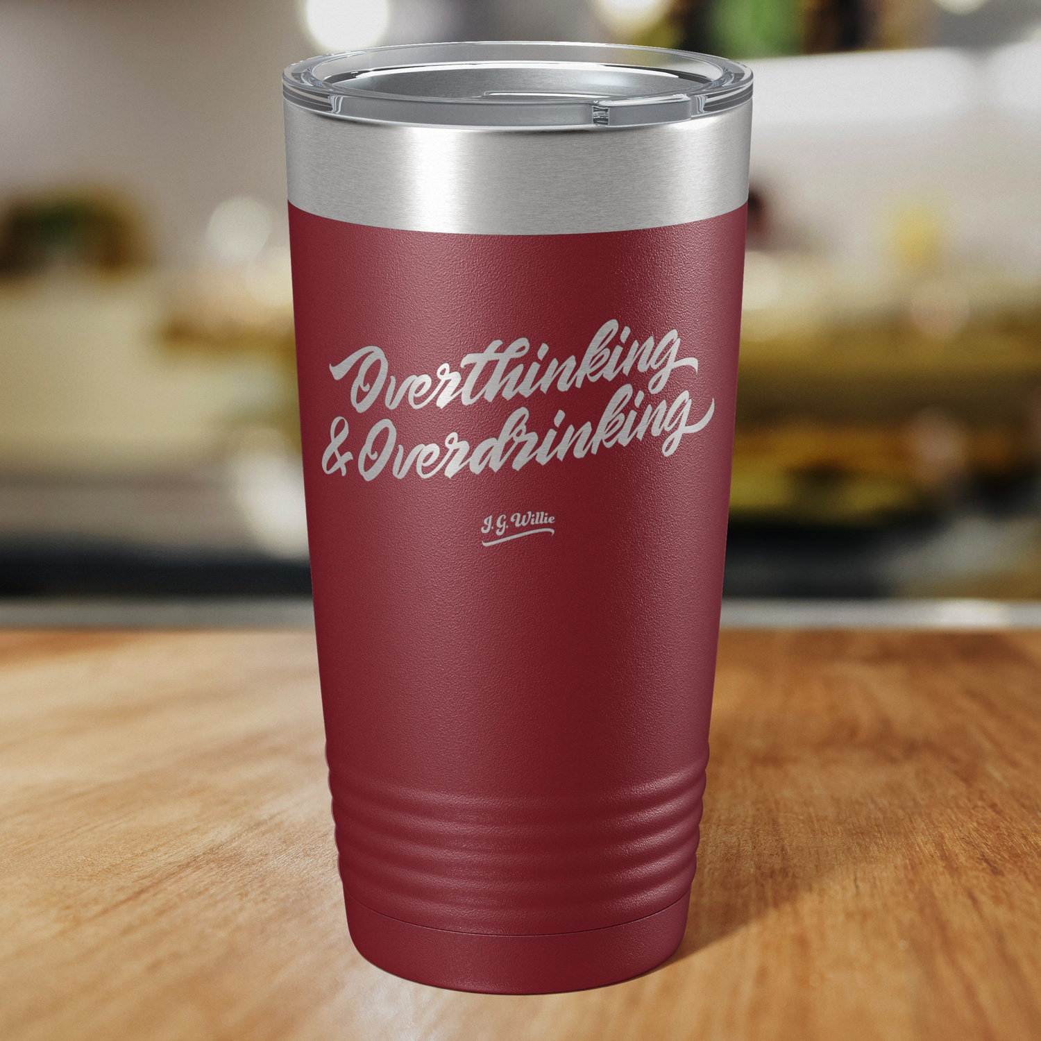 Overthinking and Overdrinking Laser Etched Insulated - Etsy