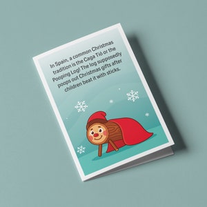 In Spain, a common Christmas tradition is the Caga Tió or the Pooping Log! - Humorous Christmas Greeting Card