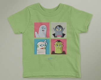 Classic Monsters Cartoon Characters - Infant Christmas Tee